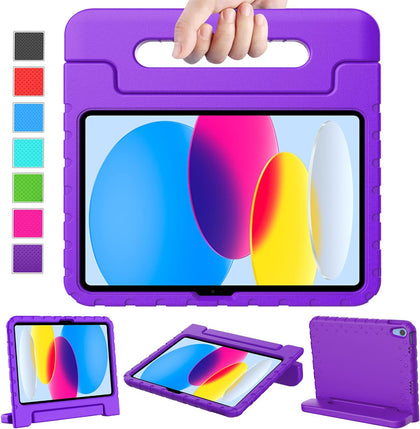 Shockproof Case w Handle & Stand for iPad 9th / 8th / 7th Gen & iPad Air 3 10.5 inch (Purple)