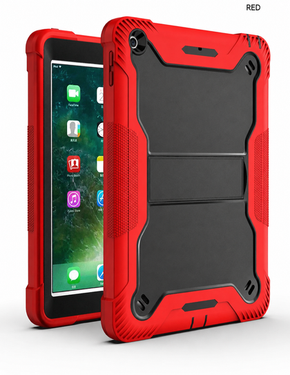 Apple iPad Mini 4 & Mini 5 (7.9 inch) Red Shockproof Rugged Case with Kickstand