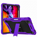 iPad Air 5th & 4th Gen / iPad Pro 11-inch (2020–2022) Heavy Duty Rugged Case with Kickstand & Pencil Holder – Purple