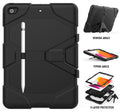 iPad 7th, 8th & 9th Gen 10.2-inch (Black) Heavy Duty Rugged Shockproof Case w Built-in Screen Protector, Kickstand