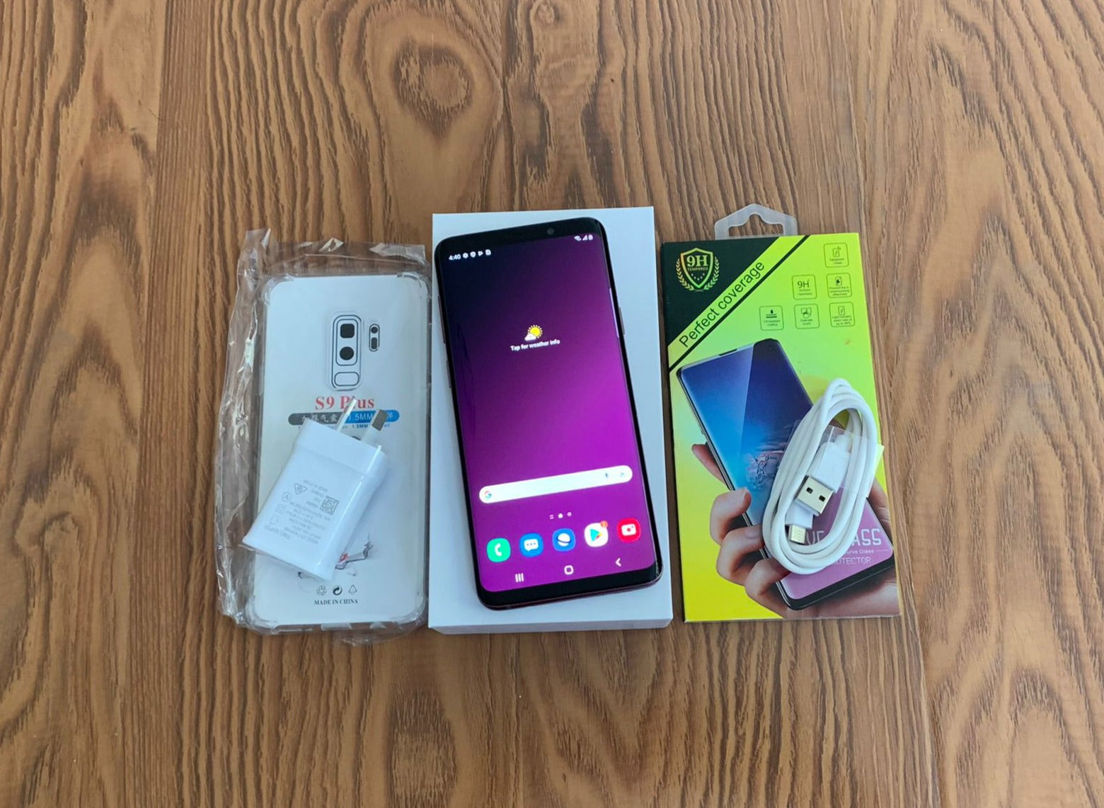 Samsung Galaxy S9 Plus 64GB Purple (Excellent) Case, Screen Protector & Shipping