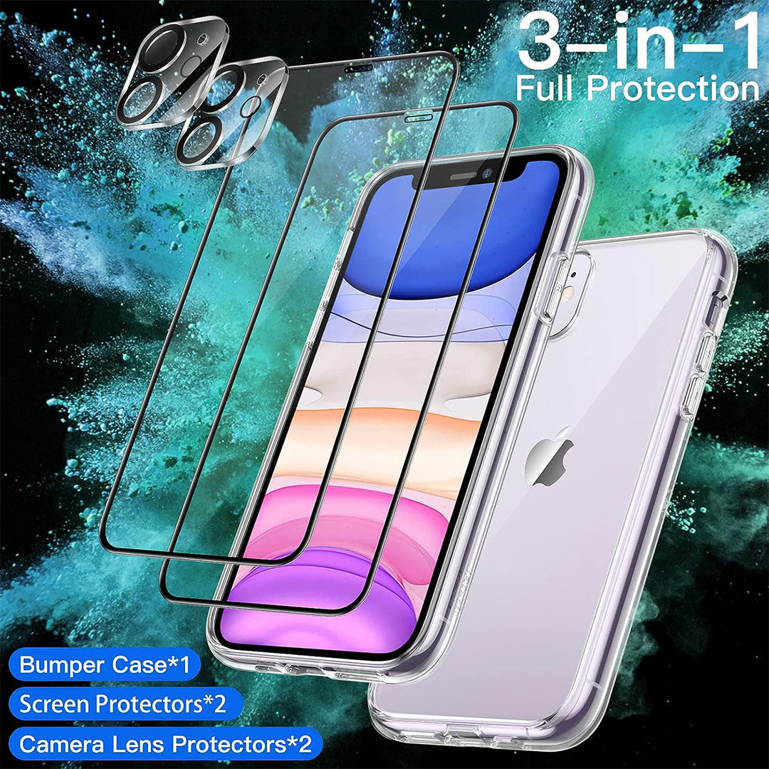 3 in 1 Combo - Case, Screen Protector & Camera Lens Protector for iPhone 11
