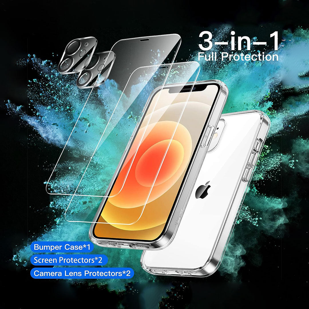 3 in 1 Combo - Case, Screen Protector & Camera Lens Protector for iPhone 12 *Free Shipping*