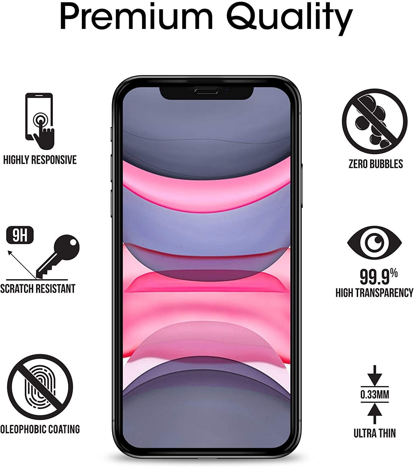 iPhone 11 Pro Max & iPhone Xs Max (6.5 inch) Tempered Glass Screen Protector *Free Shipping*