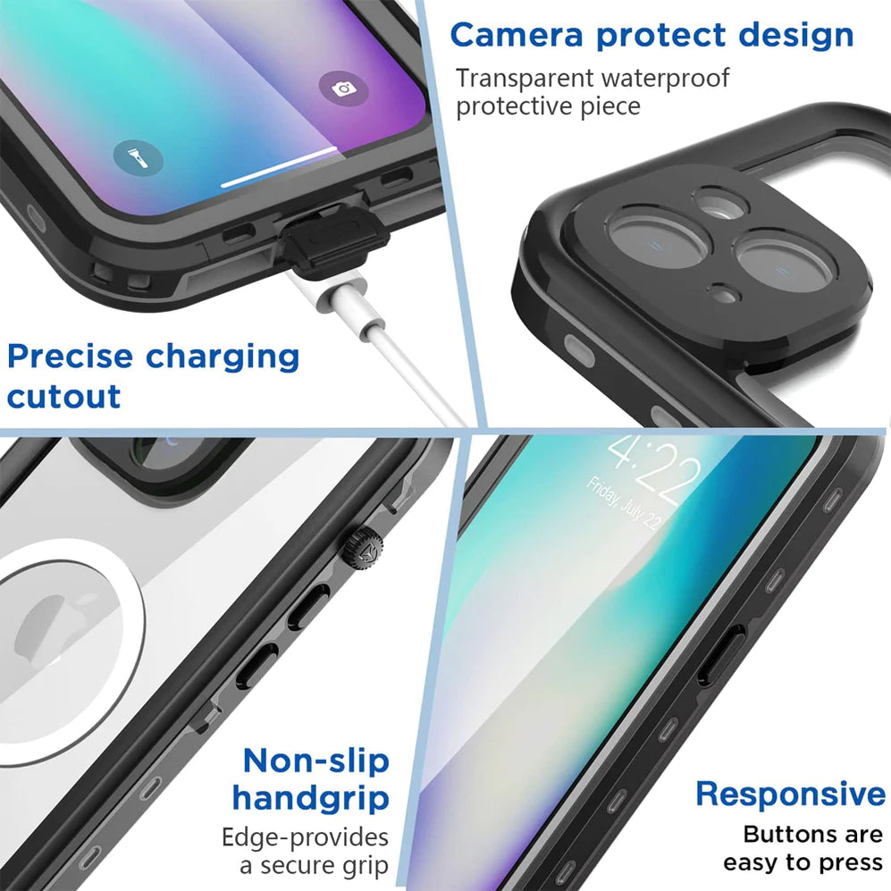 iPhone 14 6.1 Redpepper DOT+ Magsafe Series Waterproof Case - Black *F ...