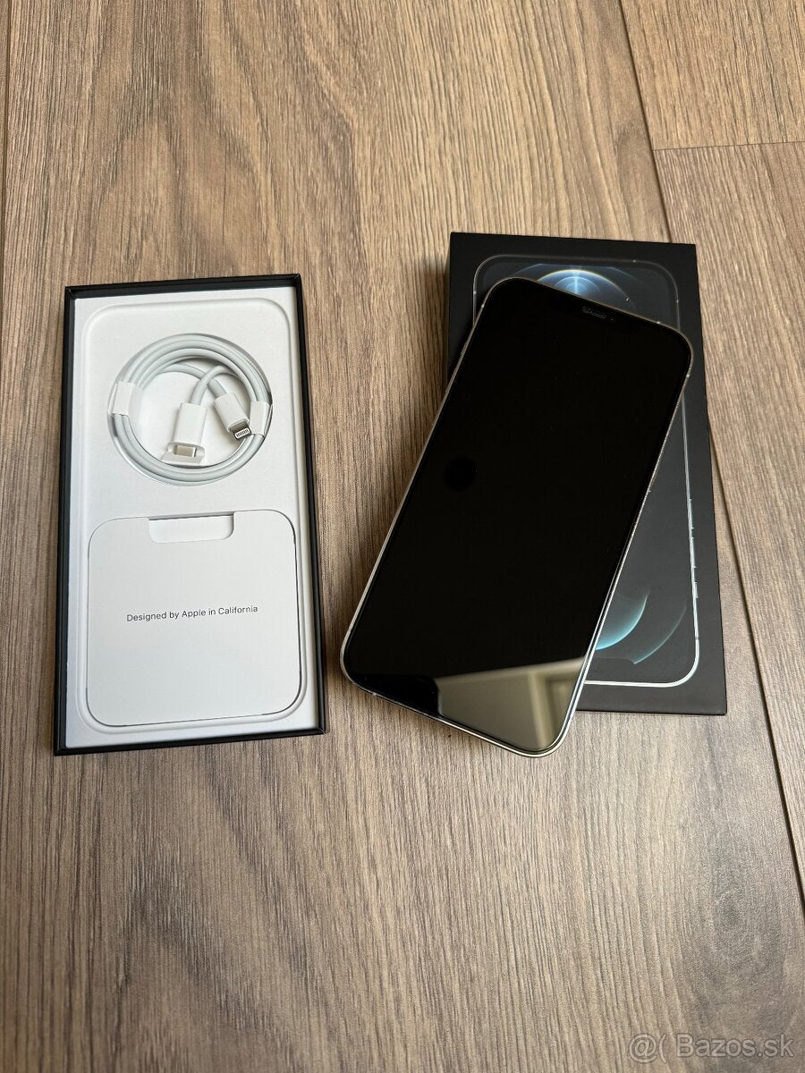 Apple iPhone 12 Pro Max 128GB White 5G (As New) Apple Box, New Case, Screen Protector
