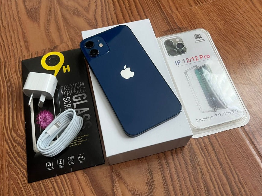 Apple iPhone 12 64GB Blue - New Battery, Case, Screen Protector (Exc) Dot