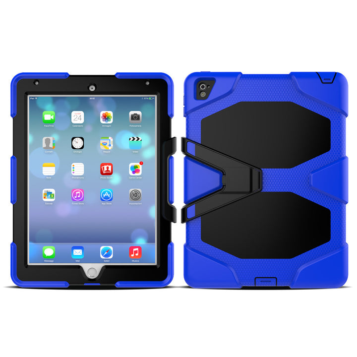iPad 7th, 8th & 9th Gen 10.2-inch (Blue) Heavy Duty Rugged Shockproof Case w Built-in Screen Protector, Kickstand & Pencil Holder