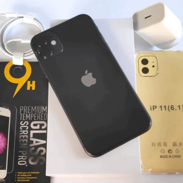 Apple iPhone 11 64GB Black - New Case, Glass Screen Protector (Good) Battery Service