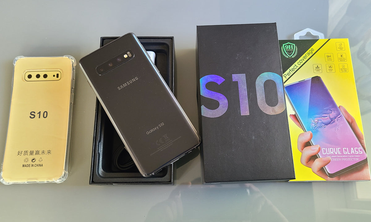 Samsung Galaxy S10 128GB 8GB Black NZ Model with New Case, Glass Screen Protector (Exc) SM-G973F