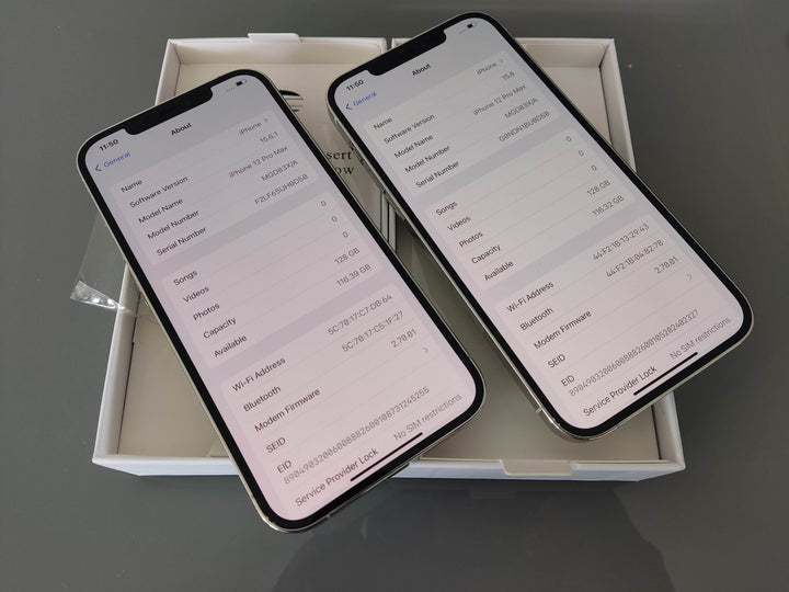 Apple iPhone 12 Pro Max 256GB White 5G New Battery (As New) Free Shipping, Case & Screen Protector *