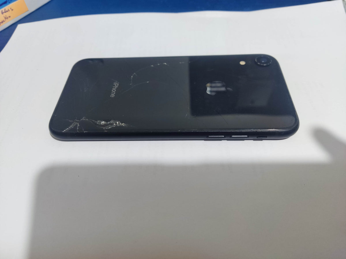 Apple iPhone XR 128GB Black - New Case, Glass Screen Protector (Excellent) Cracked Back Glass