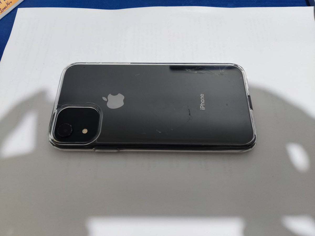 Apple iPhone XR 128GB Black - New Case, Glass Screen Protector (Excellent) Cracked Back Glass