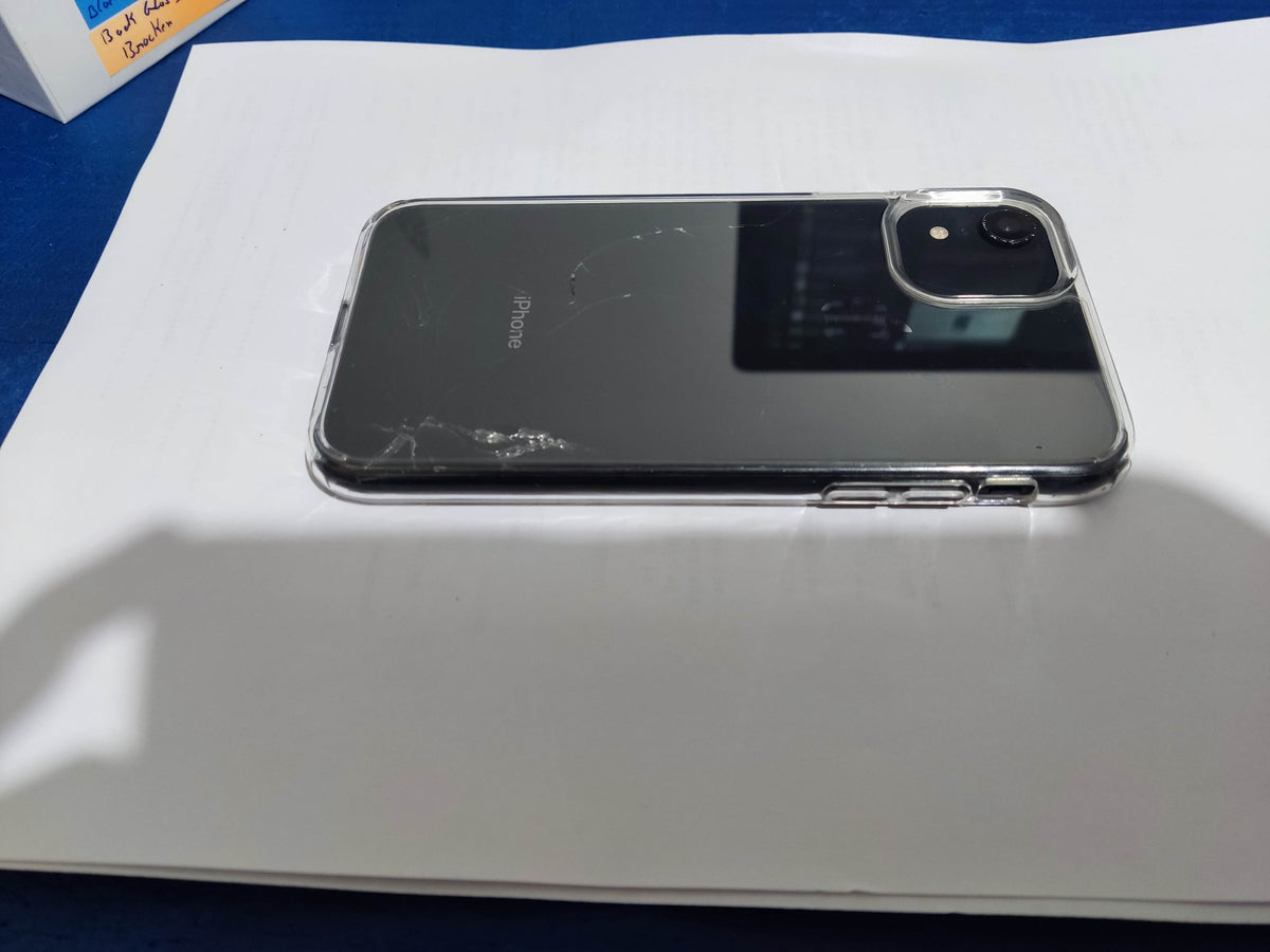 Apple iPhone XR 128GB Black - New Case, Glass Screen Protector (Excellent) Cracked Back Glass