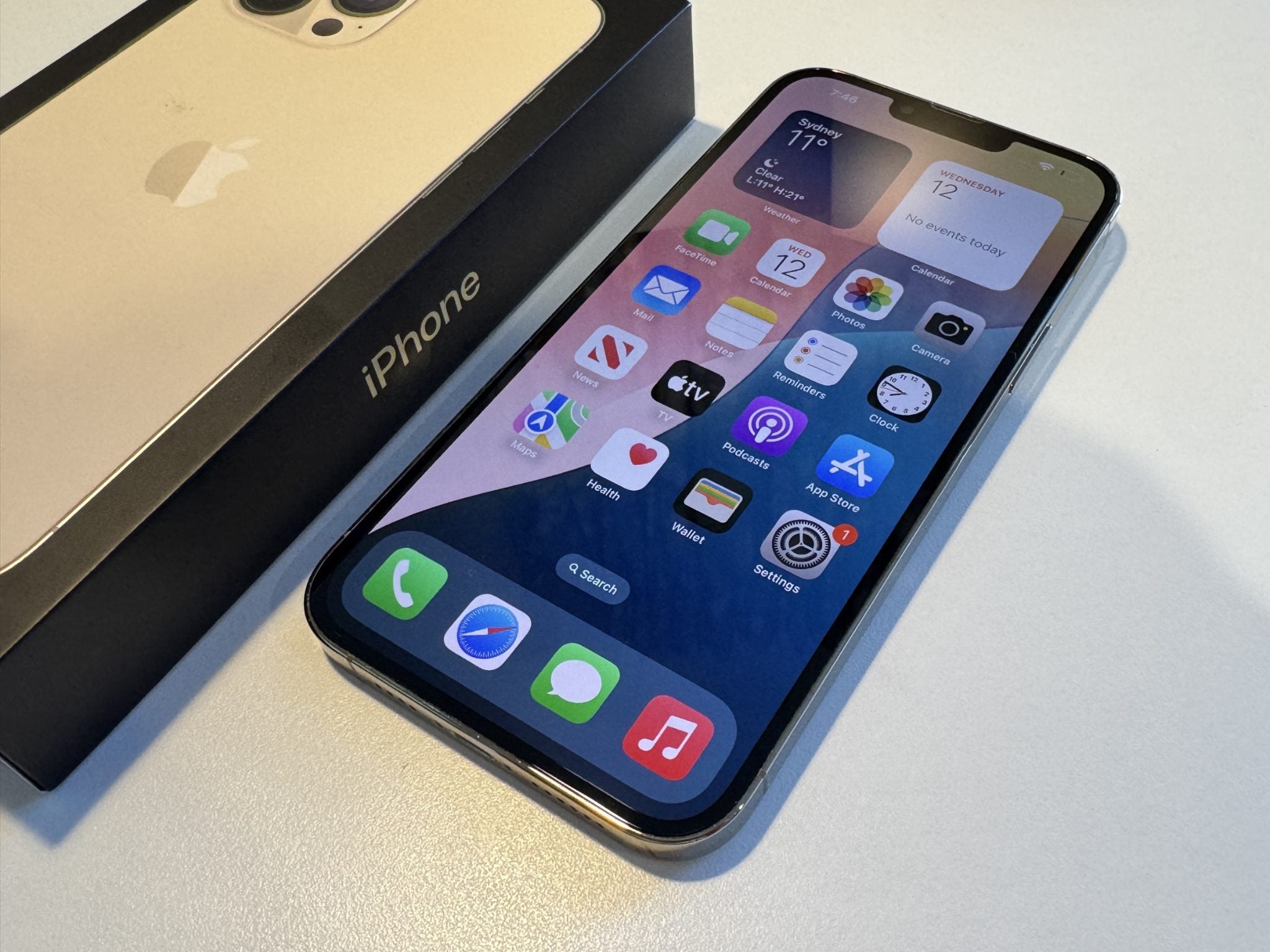 Apple iPhone 13 Pro Max 256GB Gold - Original Apple Box (As New)