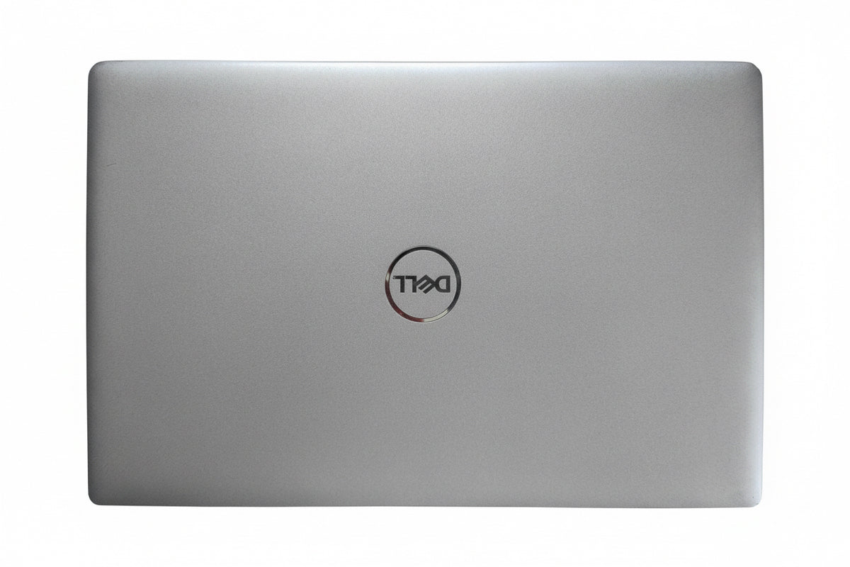 Dell laptop on a wooden surface
