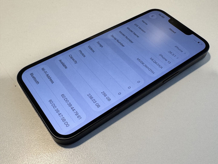 Apple iPhone 13 256GB Midnight Black -  Original Box, New Battery (Grade A)