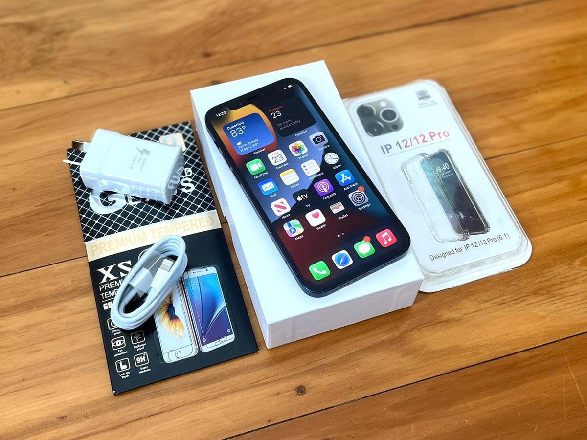 Apple iPhone 12 128GB Blue (As New/ Battery Service) Case, Screen Protector