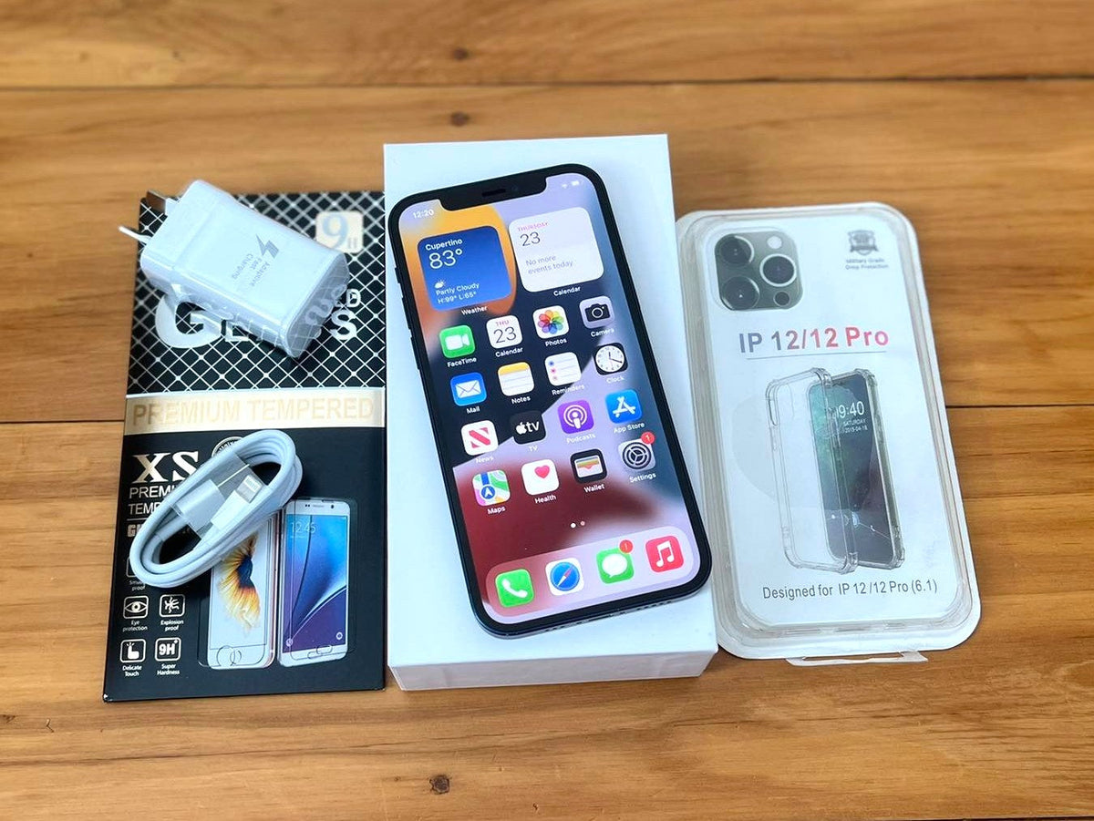 Apple iPhone 12 128GB Blue - New Battery, Case, Glass Screen Protector (Exc) Batt Msg