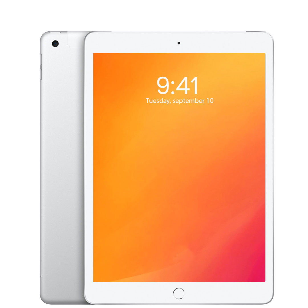 Apple iPad 7 32GB Wi-Fi + Cellular 3G/4G Silver - New Case & Screen Protector (As New)
