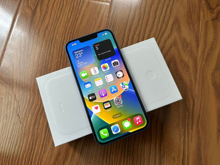 Apple iPhone 13 128GB 5G Blue (Excellent)(Display Msg) New Battery, Case, Screen Protector & Shipping