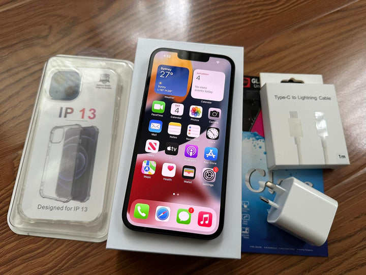 Apple iPhone 13 256GB 5G Midnight Black - New Battery, Case, Screen Protector (As New) Batt Msg - Dual Sim Model