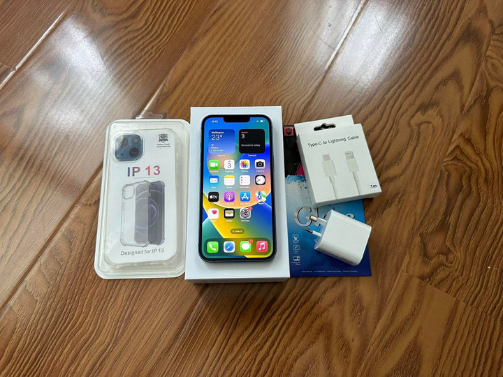 Apple iPhone 13 128GB 5G Blue (Excellent)(Display Msg) New Battery, Case, Screen Protector & Shipping