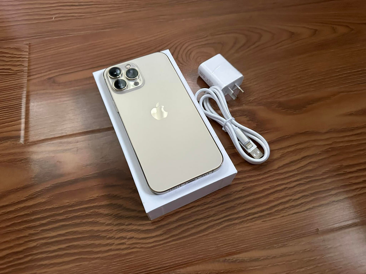 Apple iPhone 13 Pro Max 128GB 5G Gold Dual Sim (Excellent) New Battery, Case, Glass Screen Protector