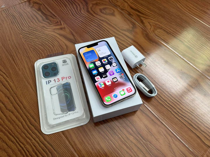 Apple iPhone 13 Pro 128GB 5G Dual Sim Gold (Good) New Case, Glass Screen Protector & Shipping