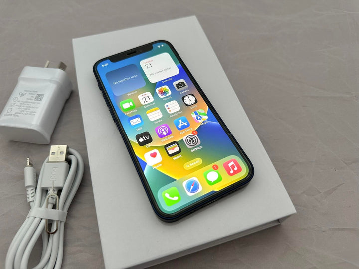 Apple iPhone 12 Mini 128GB Blue - New Battery, Case, Glass Screen Protector (As New)