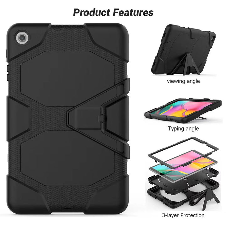 Heavy Duty Rugged case & Screen Protector for iPad Pro 12.9 1st & 2nd Gen (2015 & 2017) - Black (Build in Screen Protector)