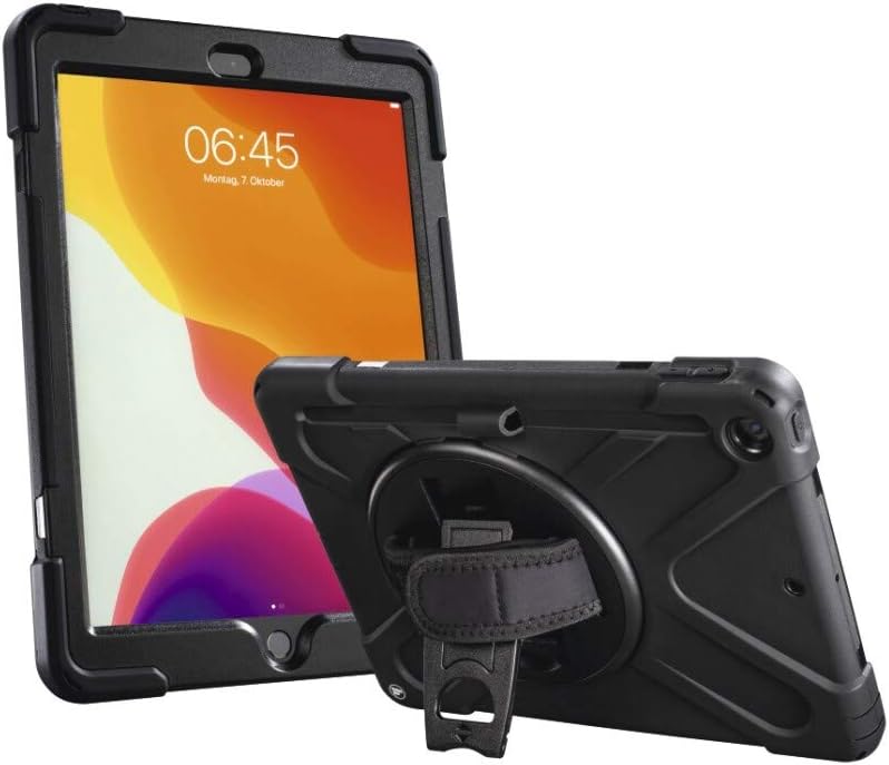 Apple iPad 5th & 6th Gen Rugged Shockproof Case with 360° Rotating Kickstand & Hand Strap