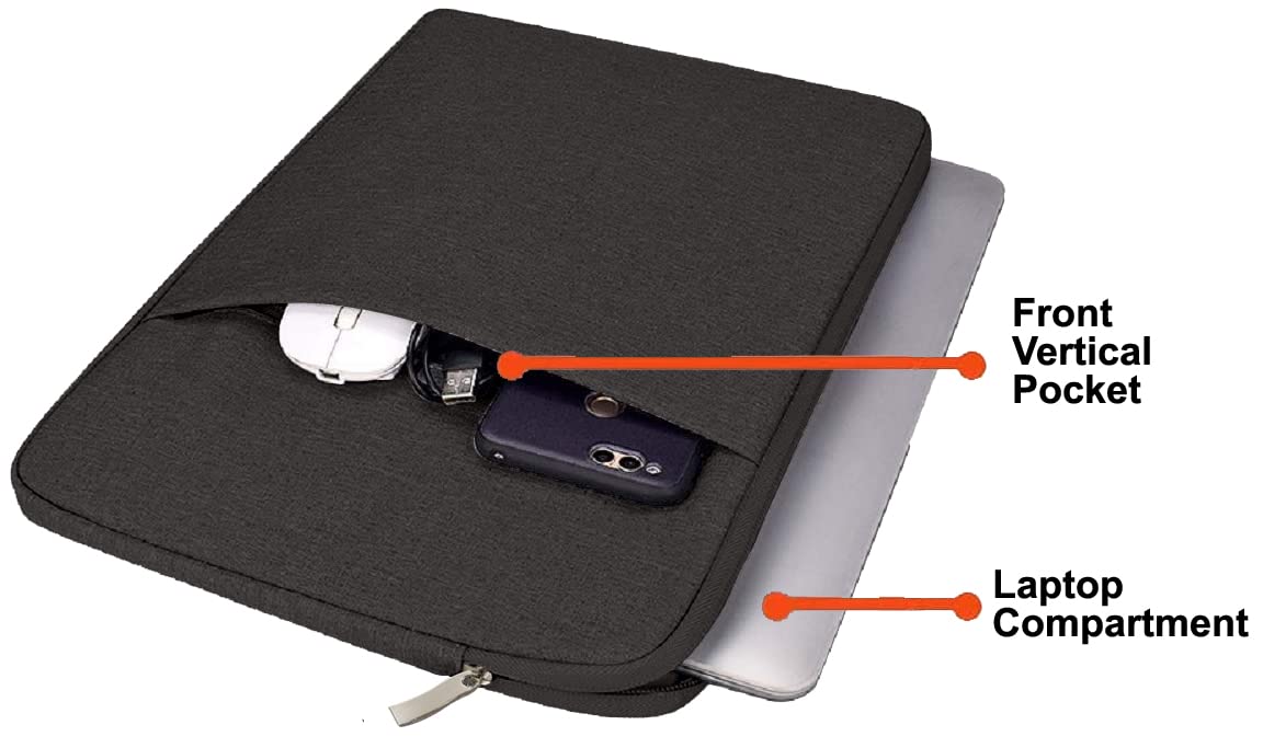 Black - Robustrion Premium Denim Series Laptop Carrying Case Sleeve Bag for 14 to 15.6 inch Laptops