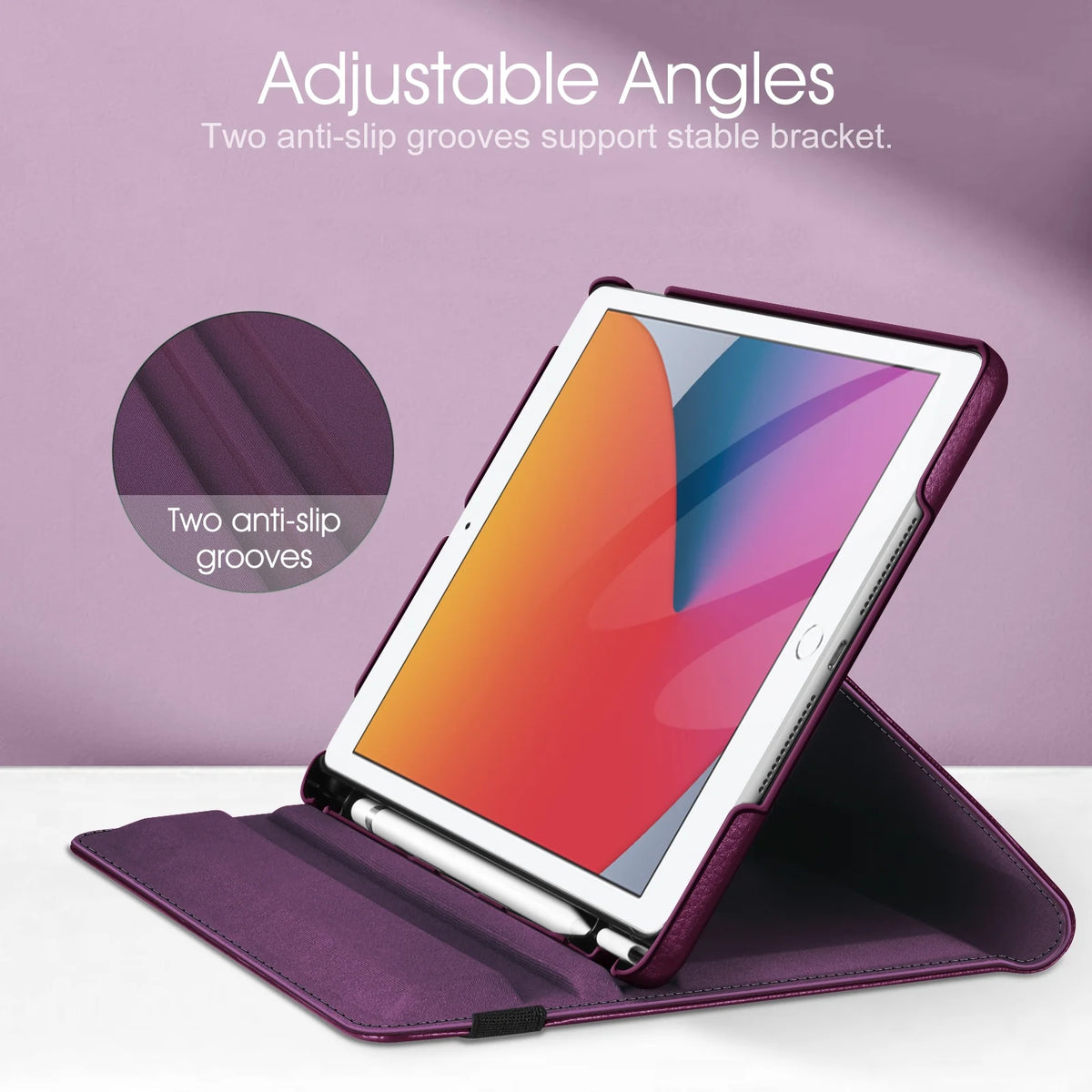 Pink Kickstand Book Case for Apple iPad 7,8,9 & Air 3 (10.2 & 10.5 inch Screen)