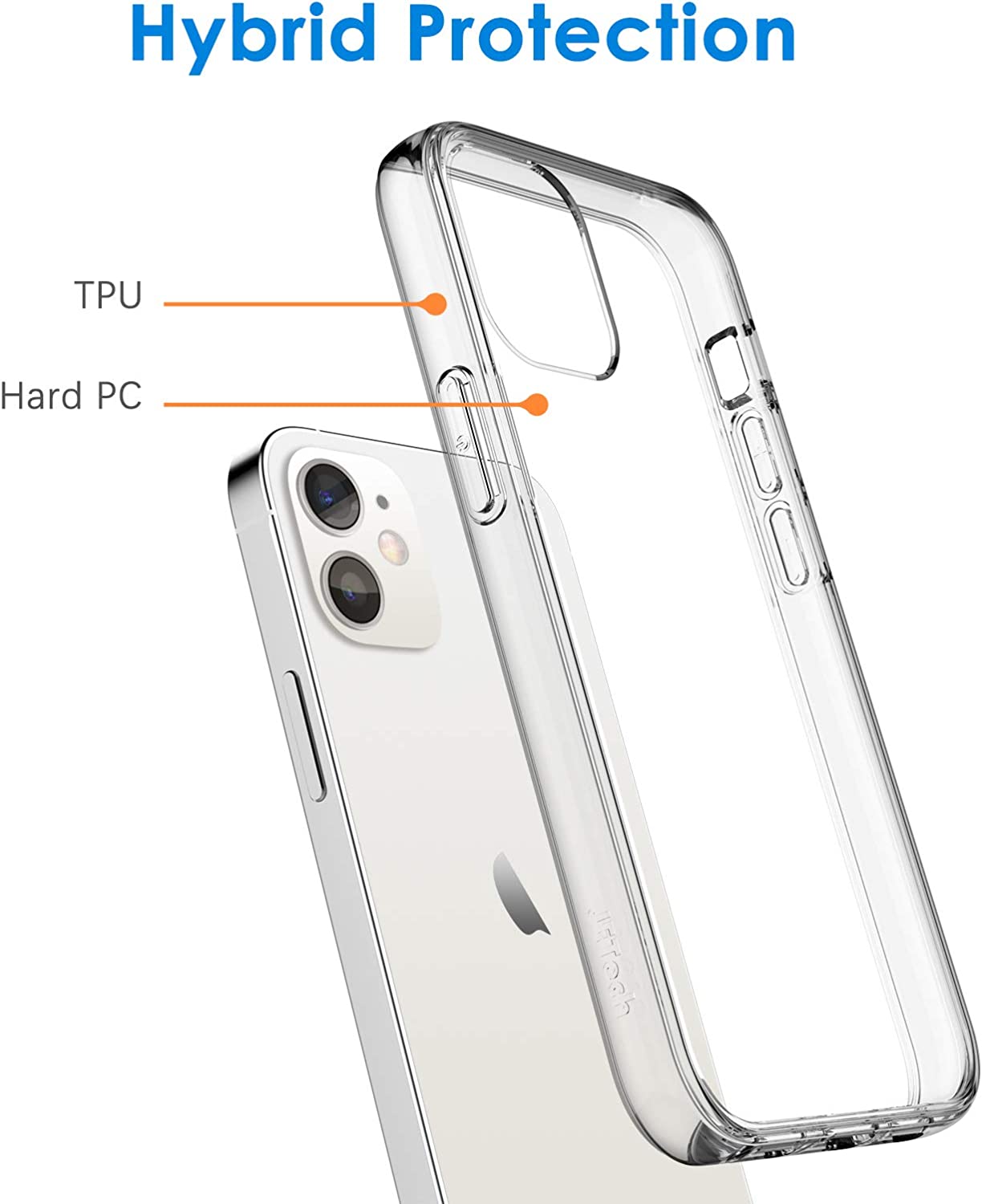 iPhone 12 & 12 Pro Tough Hybrid Clear Case *Free Shipping*