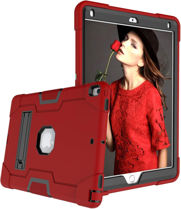 Apple iPad Air 10.5 Rugged Shockproof Case & Kickstand (Red)