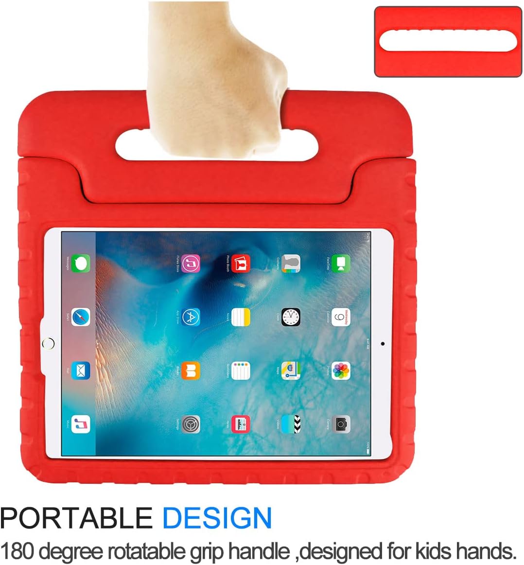 Shockproof Case w Handle & Stand for iPad 9th / 8th / 7th Gen & iPad Air 3 10.5 inch (Red)
