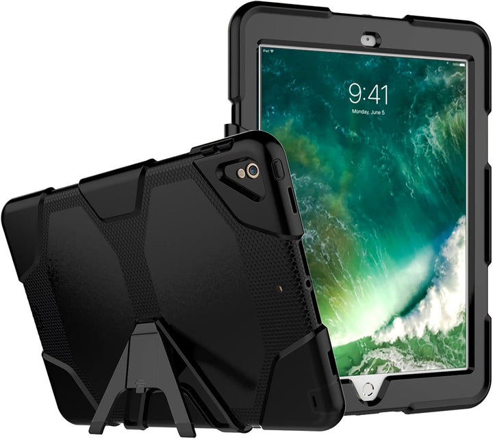Heavy Duty Rugged case & Screen Protector for iPad Pro 12.9 1st & 2nd Gen (2015 & 2017) - Black (Build in Screen Protector)