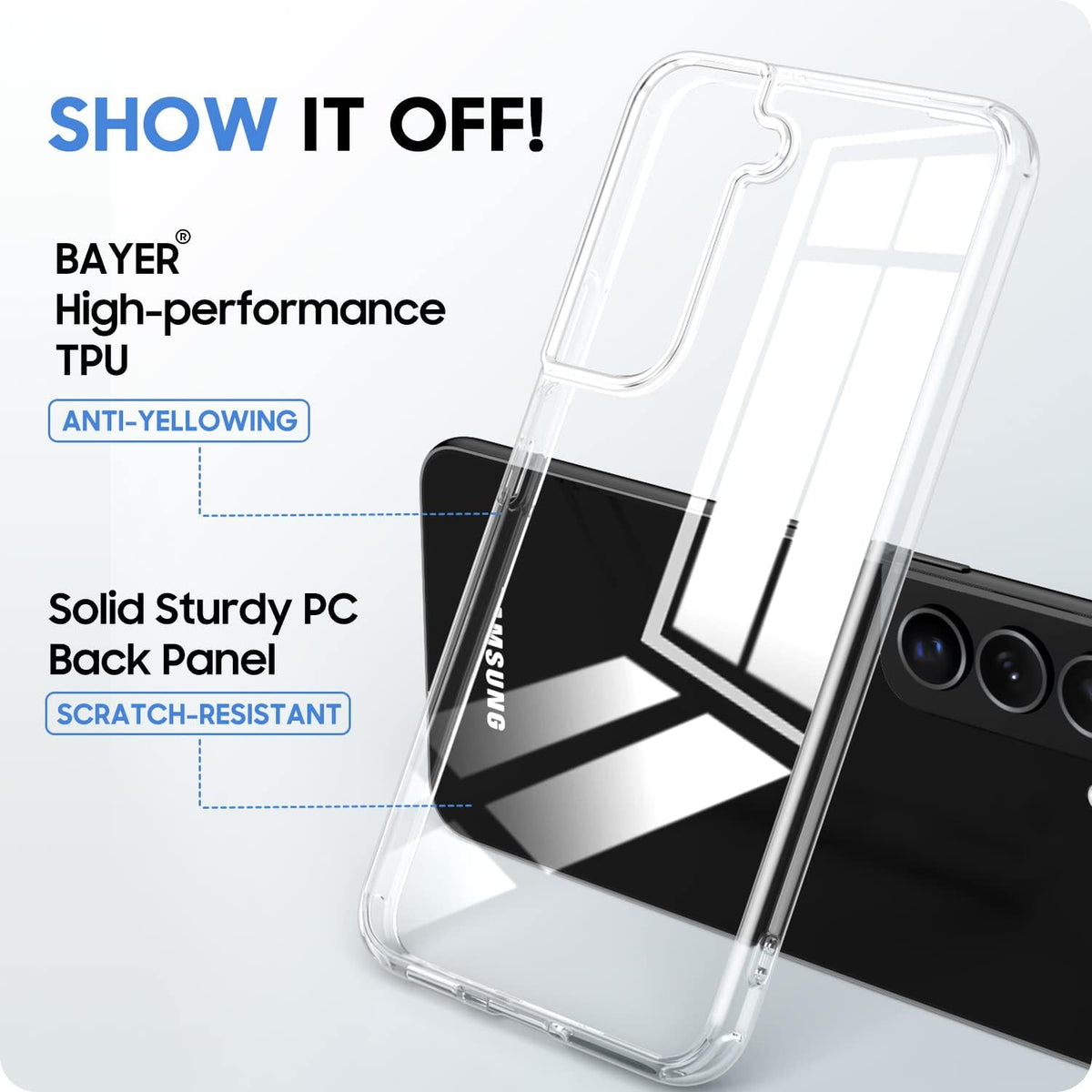 Samsung Galaxy S22 Plus Tough Hybrid Clear Case