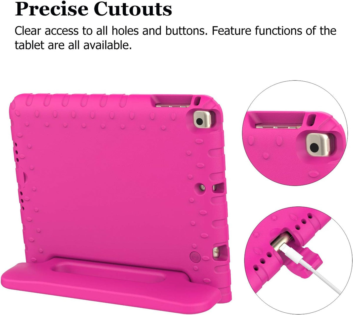 iPad 9.7 inch Shockproof Case w Handle & Stand (Pink)