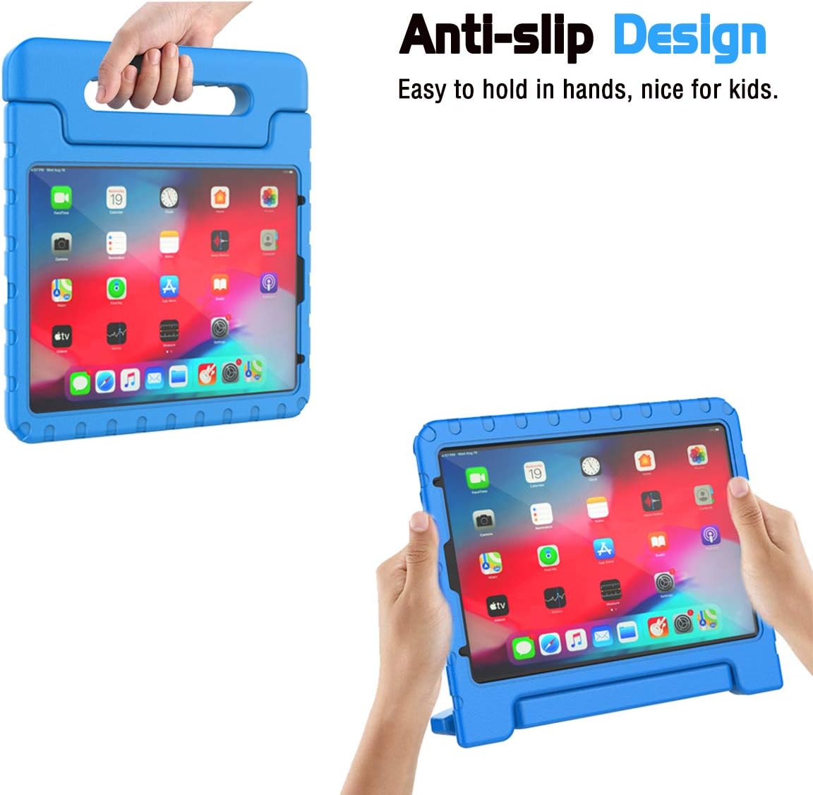 iPad 10.9 inch & 11 inch EVA Shockproof Case w Handle & Stand for iPad Air 5th/4th Gen (10.9 inch) & iPad Pro 11inch (Blue)