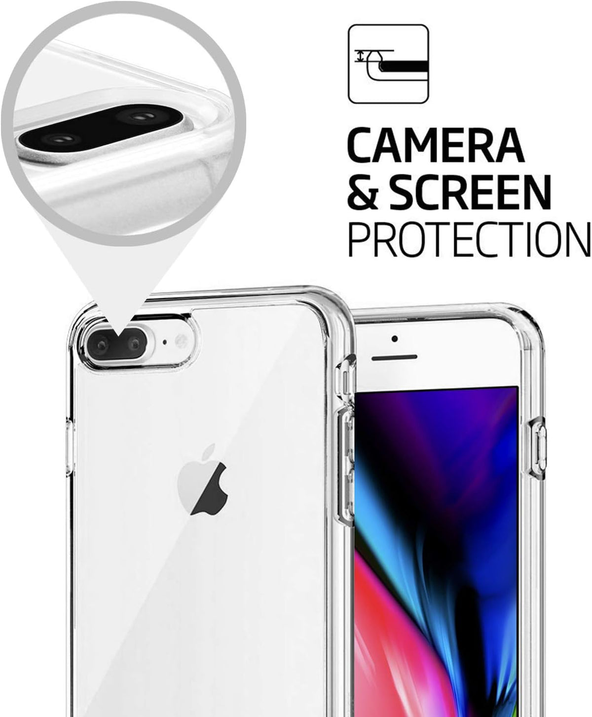 2 in 1 Combo - Case & Screen Protector for iPhone 8 Plus & 7 Plus