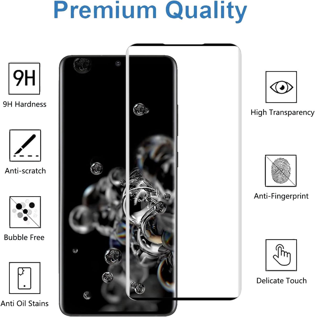 Samsung Galaxy S20 Ultra tempered glass screen protector multipack