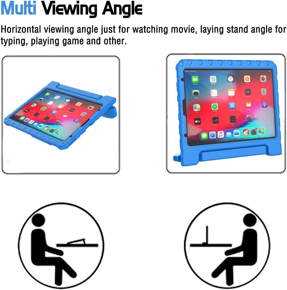 iPad 10.9 inch & 11 inch EVA Shockproof Case w Handle & Stand for iPad Air 5th/4th Gen (10.9 inch) & iPad Pro 11inch (Blue)