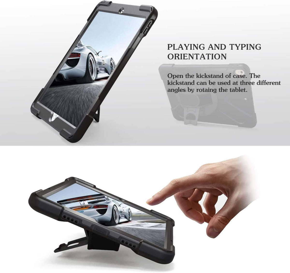 Apple iPad Mini 4 & 5 Rugged Shockproof Case with 360° Rotating Kickstand