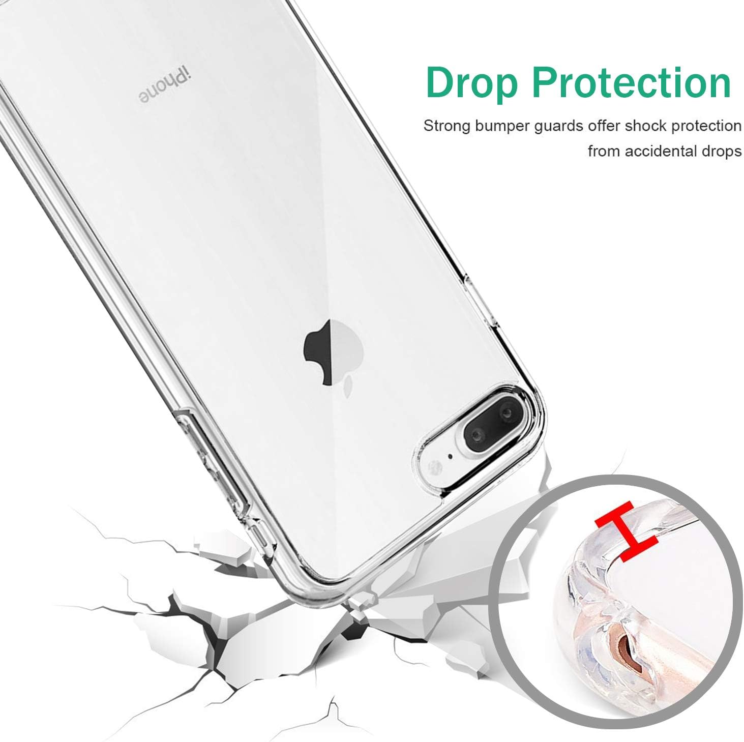 iPhone 8 Plus, 7 Plus Tough Hybrid Clear Case *Free Shipping*