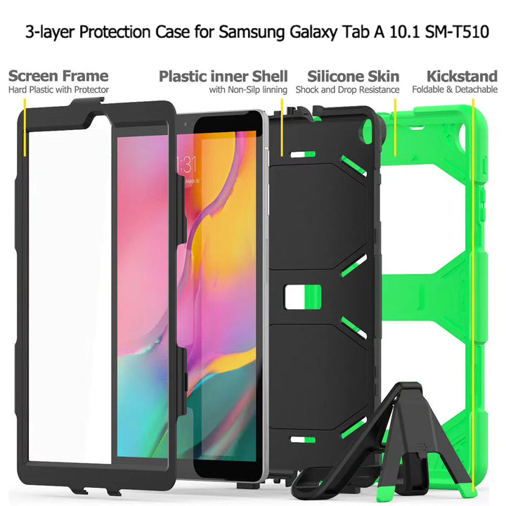 Heavy Duty Rugged case & Screen Protector for iPad Pro 12.9 1st & 2nd Gen (2015 & 2017) - Black (Build in Screen Protector)