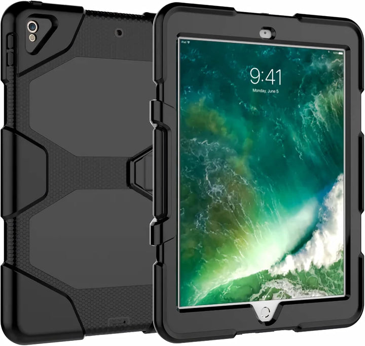 Heavy Duty Rugged case & Screen Protector for iPad Pro 12.9 1st & 2nd Gen (2015 & 2017) - Black (Build in Screen Protector)