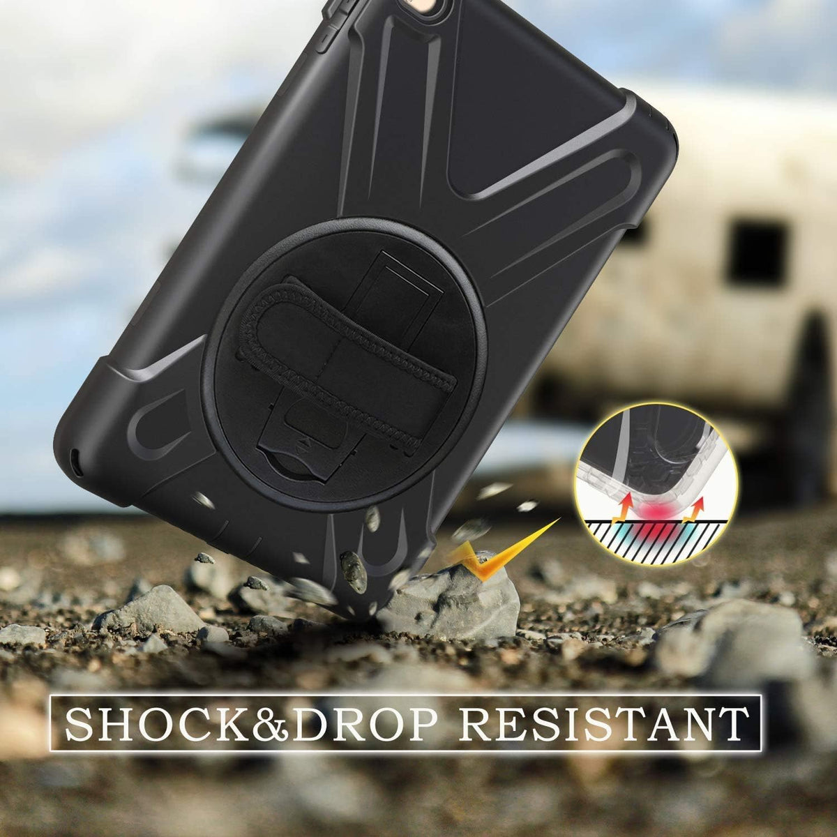 Apple iPad Mini 4 & 5 Rugged Shockproof Case with 360° Rotating Kickstand