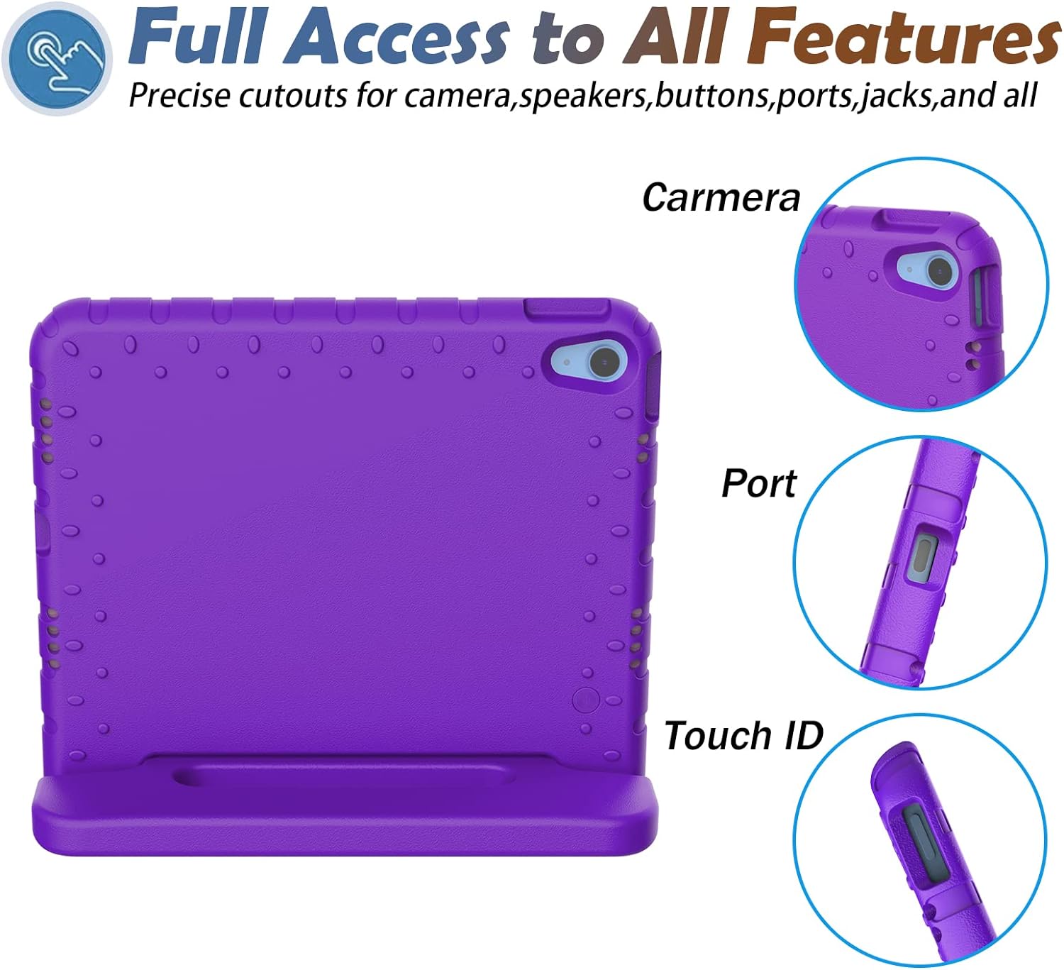 Shockproof Case w Handle & Stand for iPad 9th/8th/7th Gen & iPad Air 3 10.5 inch (Purple) *Free Shipping*